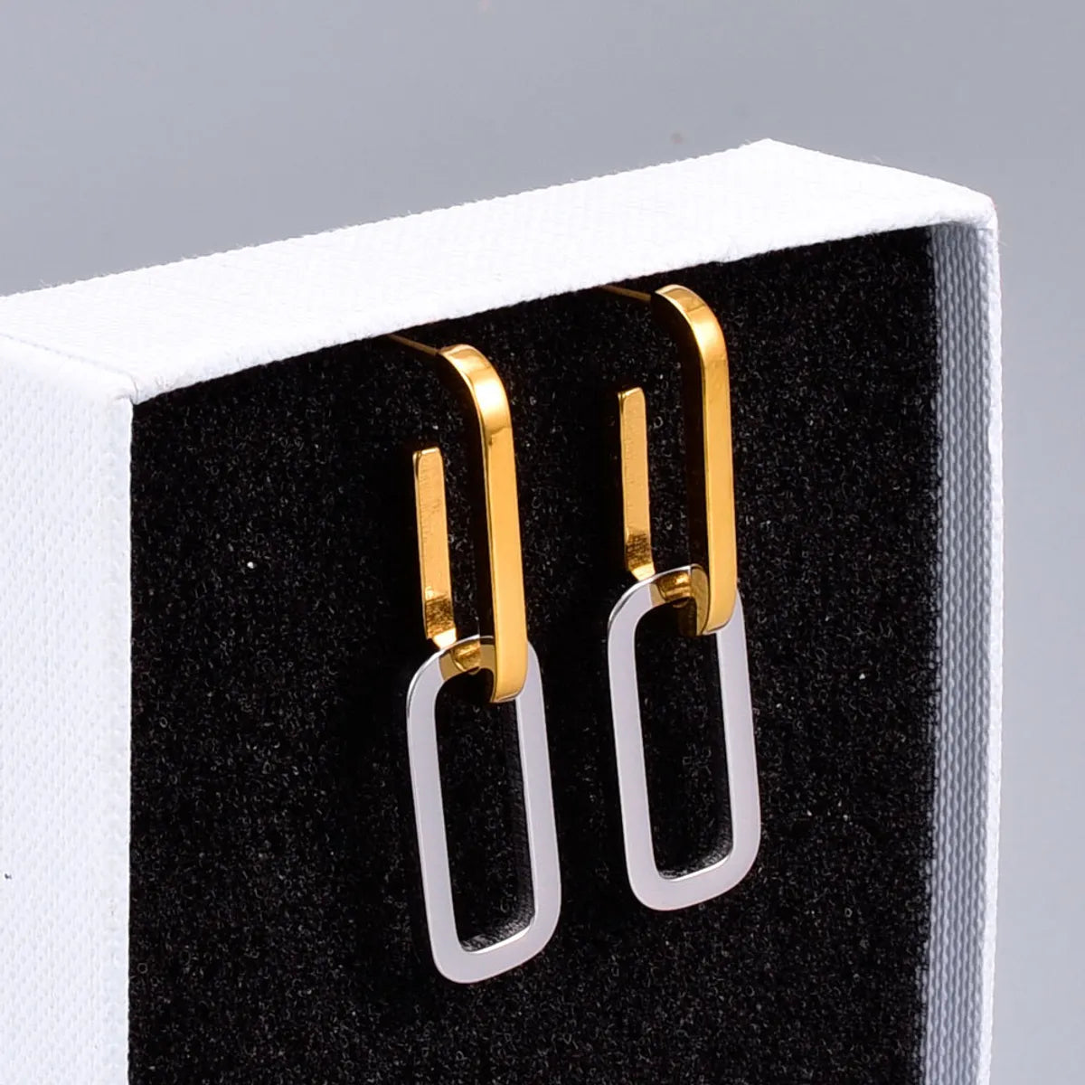 1 Pair Classic Style U Shape Square Plating 304 Stainless Steel Titanium Steel 18K Gold Plated Drop Earrings