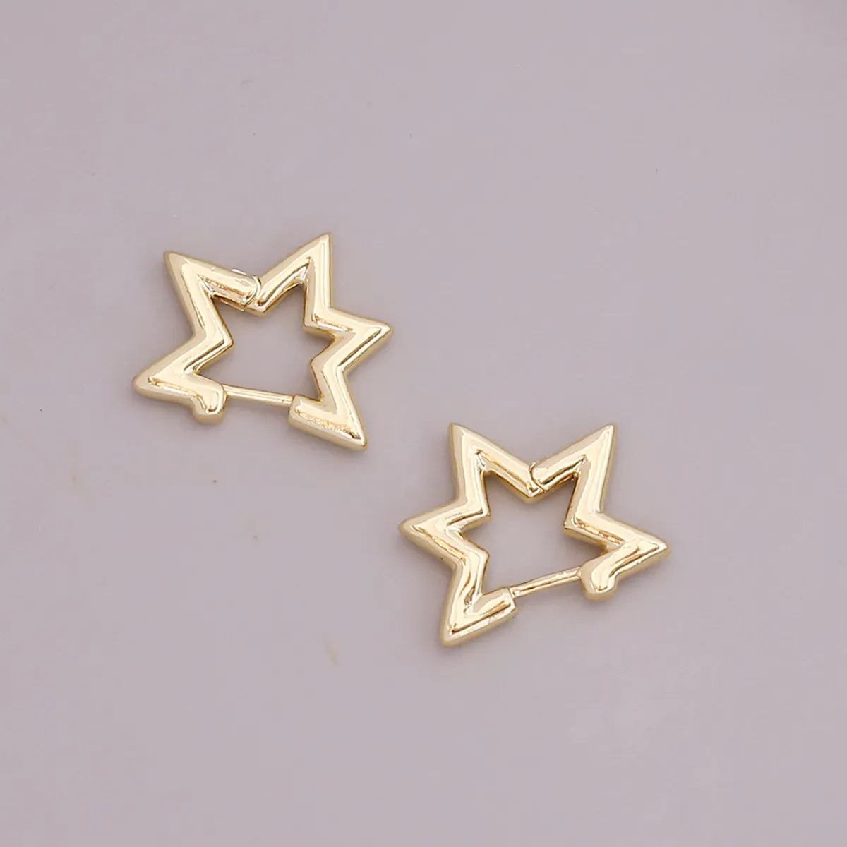 Europe And America Cross Border New Geometric Metal 18k Gold Earrings Simple Personality Gothic Stud Earrings Nightclub Earrings E360