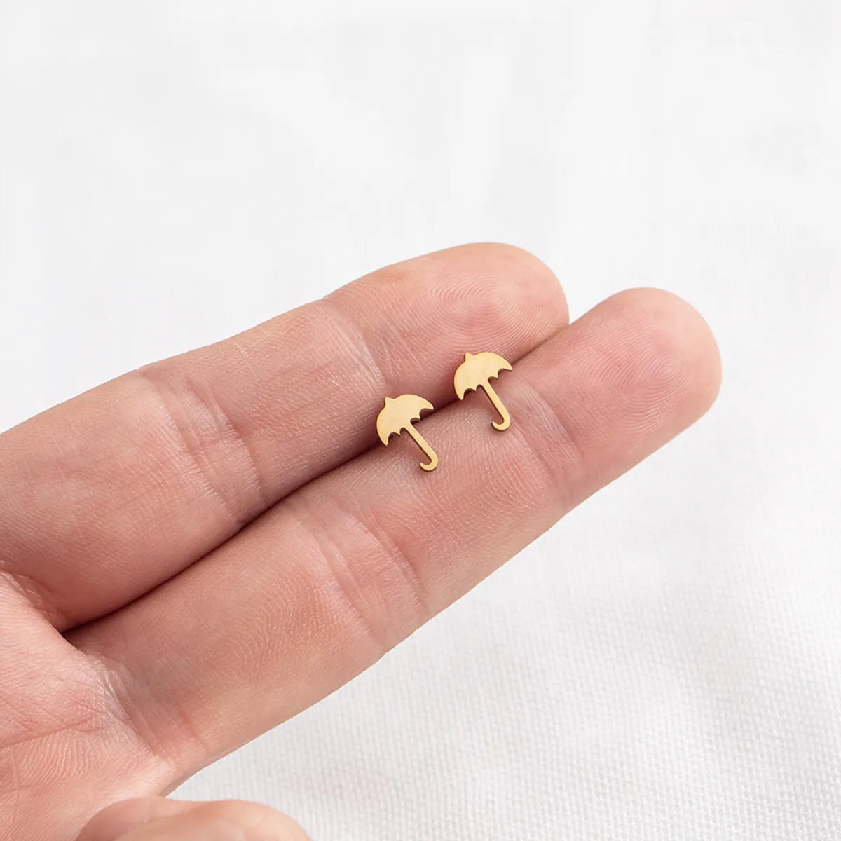 Simple Glossy Gold Silver Umbrella Earrings