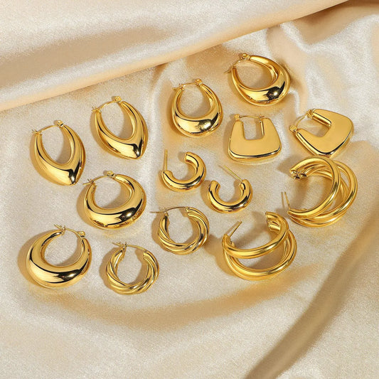 Geometric Plating Stainless Steel Gold Plated Earrings