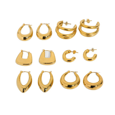 Geometric Plating Stainless Steel Gold Plated Earrings