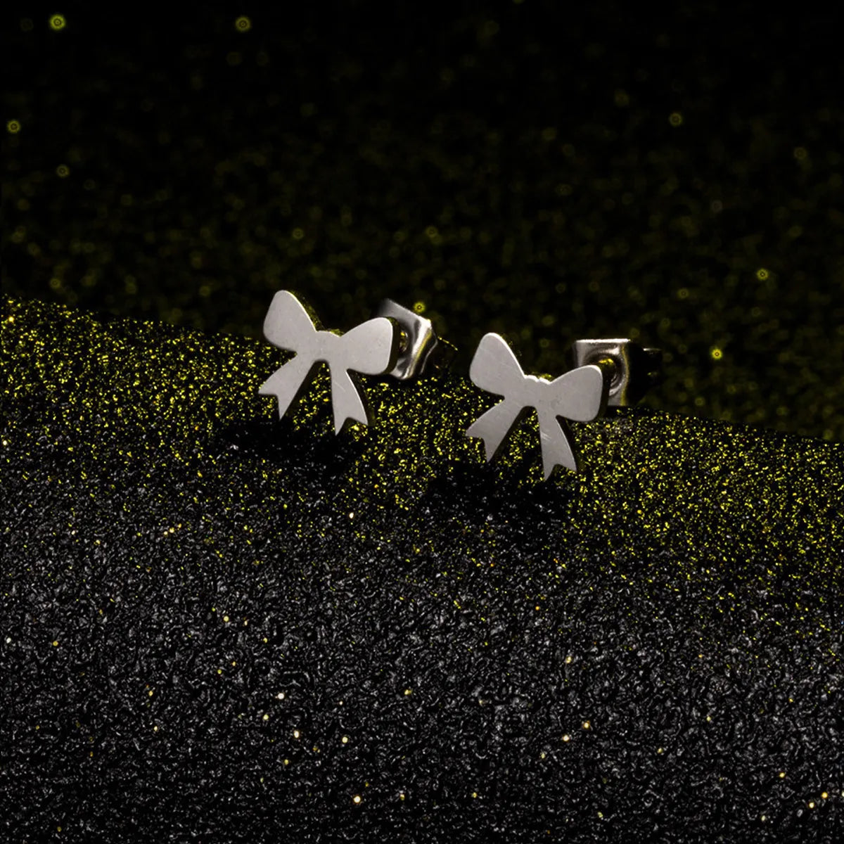 Simple Gold Silver Bow Alloy Earrings Wholesale