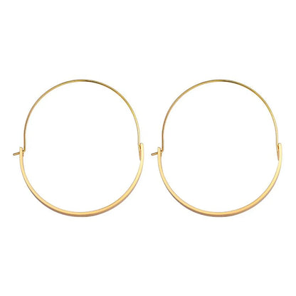 Simple Half-Circle Hoop Earrings  Curved  Women'S Earrings Green Gold Electroplating Silver