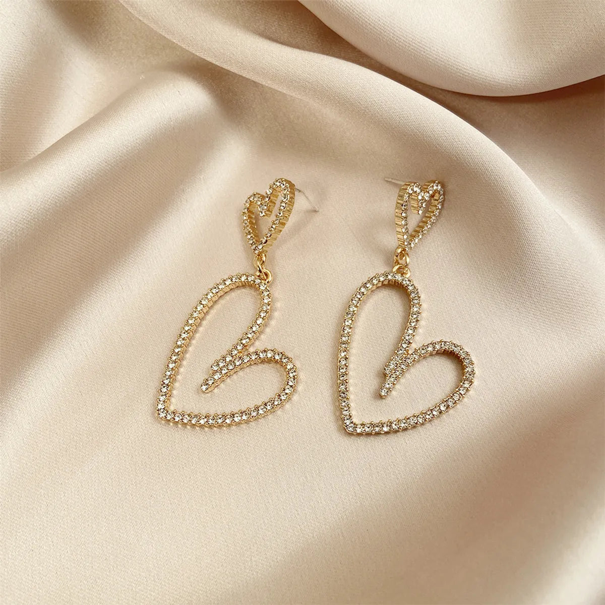 Simple Heart Pearl Butterfly Geometric Rhinestone Earrings