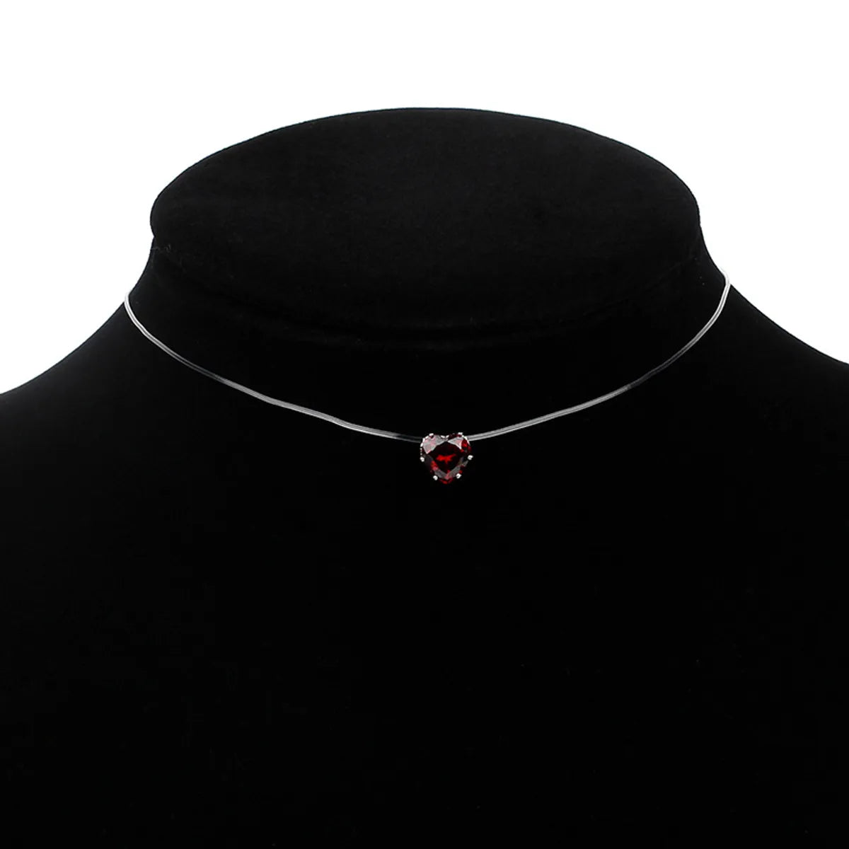 Simple Heart-Shape Color Zircon Necklace Wholesale