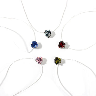 Simple Heart-Shape Color Zircon Necklace Wholesale