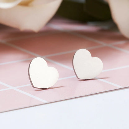 Simple Heart-shaped Stainless Steel Earrings Wholesale