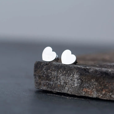 Simple Heart-shaped Stainless Steel Earrings Wholesale