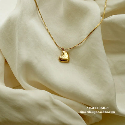 Simple Heart Titanium Steel Fashion Simple Clavicle Chain Wholesale