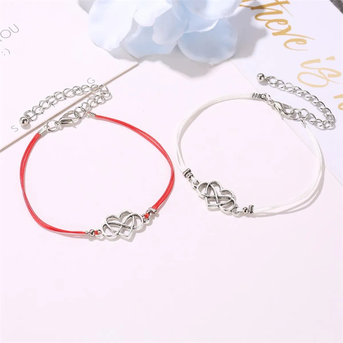 Simple Hollow Heart Alloy Pendant Bracelet