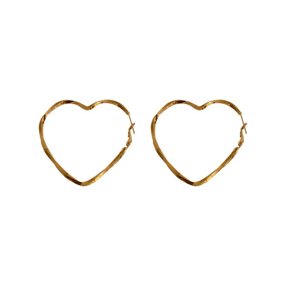 Fashion Heart Plating Alloy No Inlaid Earrings