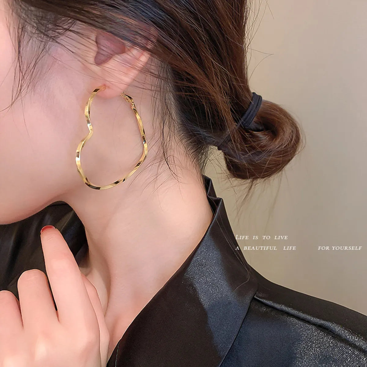 Fashion Heart Plating Alloy No Inlaid Earrings