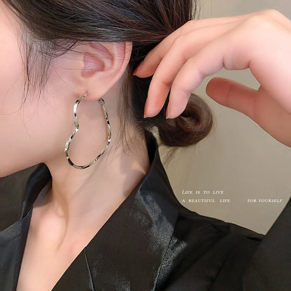 Fashion Heart Plating Alloy No Inlaid Earrings