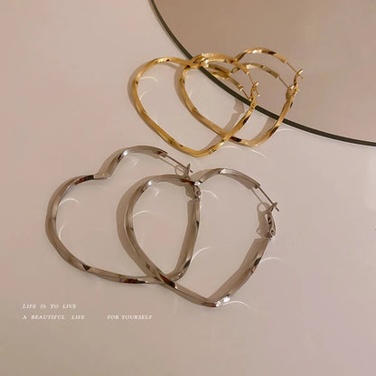 Fashion Heart Plating Alloy No Inlaid Earrings