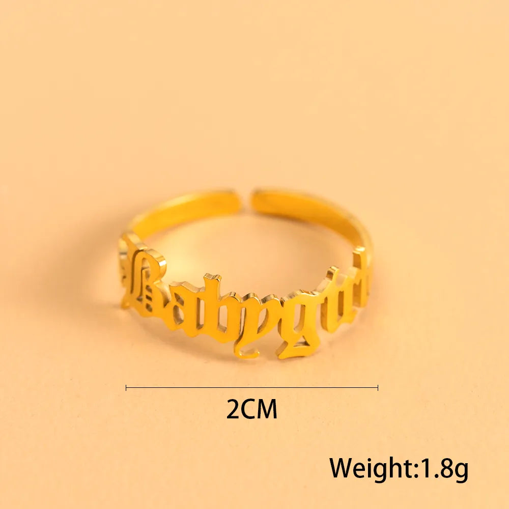 Wholesale Jewelry Simple Style Letter 304 Stainless Steel Gold Plated