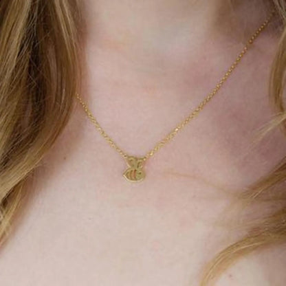 Simple Hollow Little Bee Pendant Necklace Environmental Protection Gold Plated Silver Female Clavicle Chain Wholesale