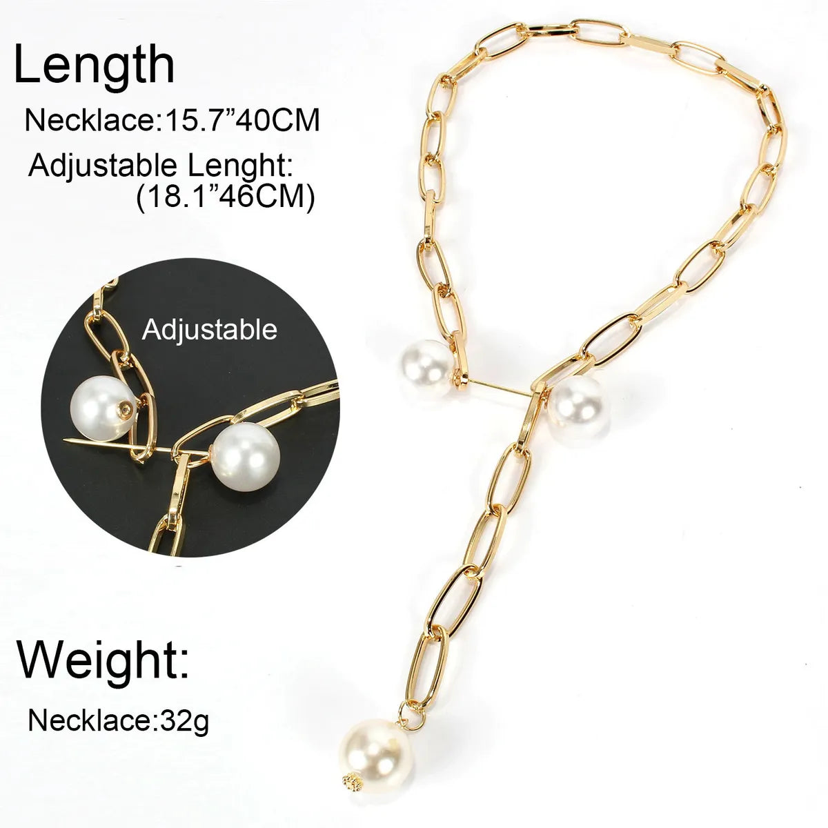 Fashion Water Droplets Imitation Pearl Alloy Plating Women's Necklace