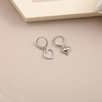 Simple Jewelry Asymmetric Heart Geometric Alloy Stud Earrings