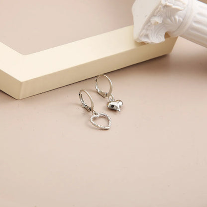 Simple Jewelry Asymmetric Heart Geometric Alloy Stud Earrings