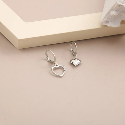 Simple Jewelry Asymmetric Heart Geometric Alloy Stud Earrings