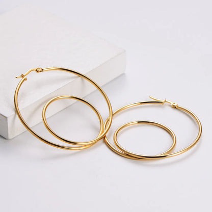 Simple Style Geometric Plating Stainless Steel No Inlaid Earrings