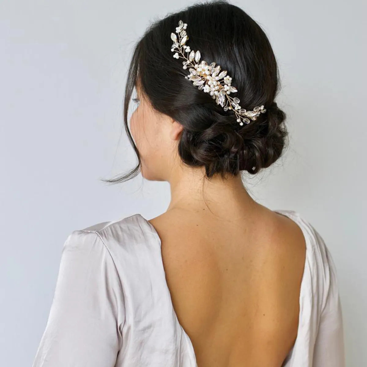 Simple Leaf Pearl Hair Combs Wedding Hair Accessories