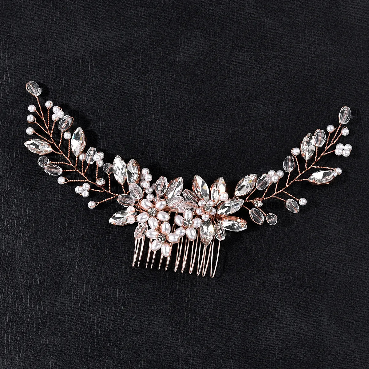 Simple Leaf Pearl Hair Combs Wedding Hair Accessories