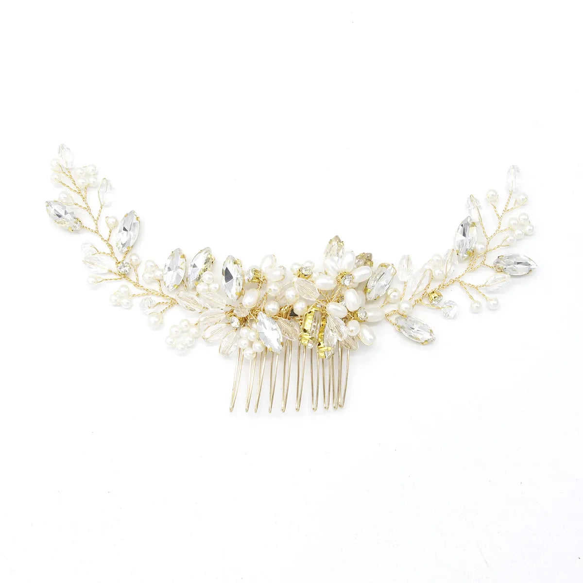 Simple Leaf Pearl Hair Combs Wedding Hair Accessories