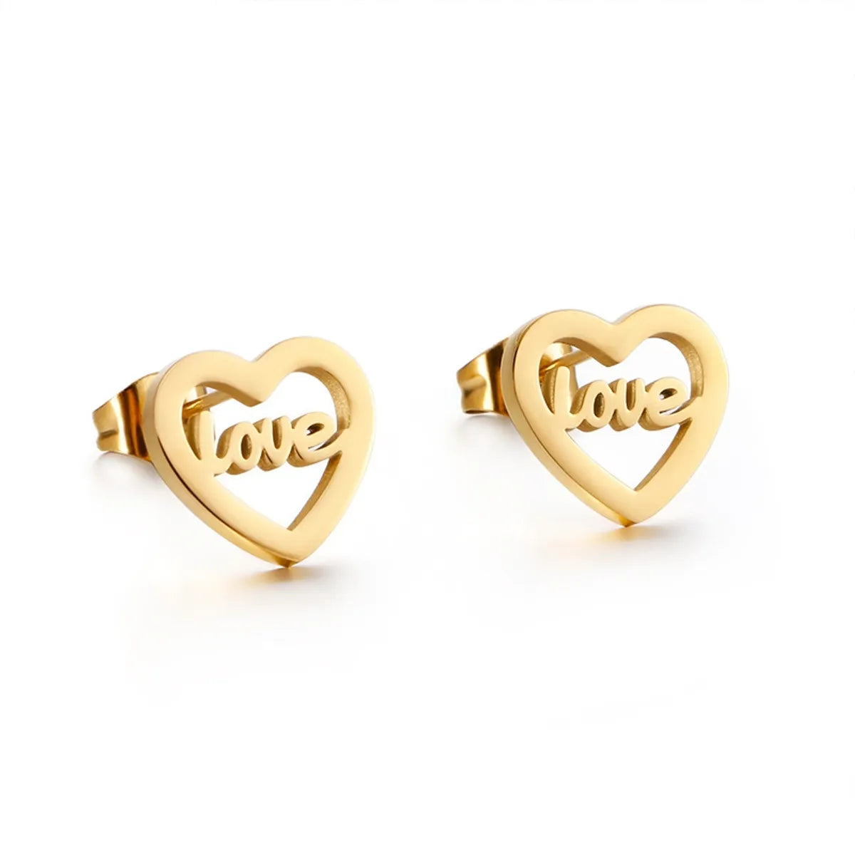 Simple Love Stainless Steel Earrings Wholesale Stainless Steel Fashion Cross-border Ear Jewelry