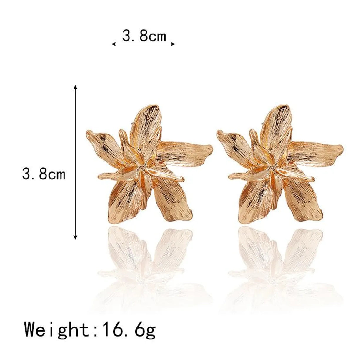 Simple Metallic Flower Three-dimensional Metal Petal Petal Earrings For Women Wholesales Yiwu De Moda Suppliers China