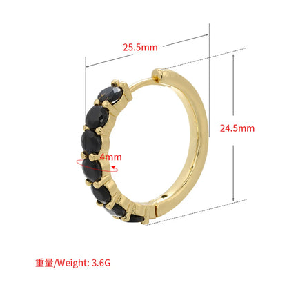 Simple Micro-inlaid Round Copper Plated Ear Clip Wholesale Gooddiy