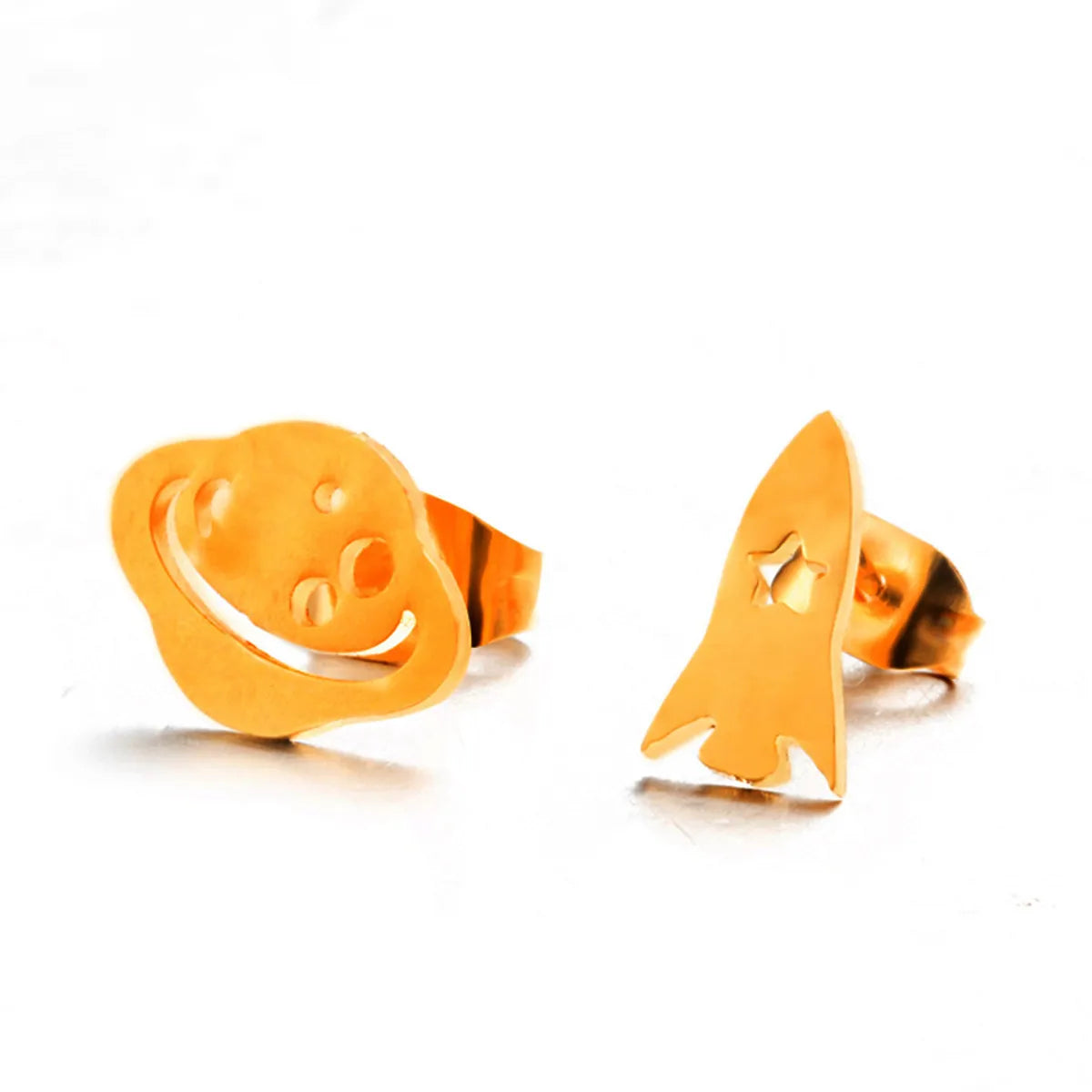 Simple Moon Rocket Alloy Earrings Wholesale