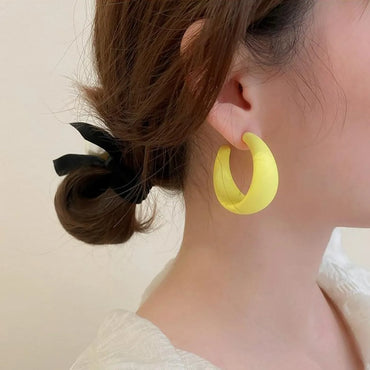 Simple New Candy Color Fluorescent C-shaped Earring