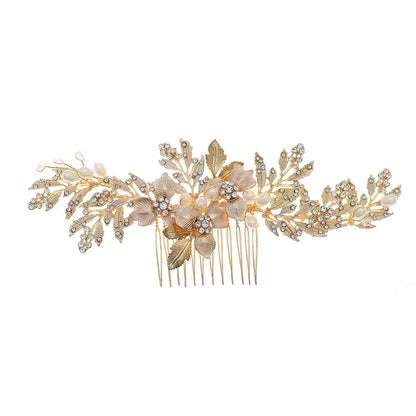 Simple New Pearl Flower Leaf Hair Clip