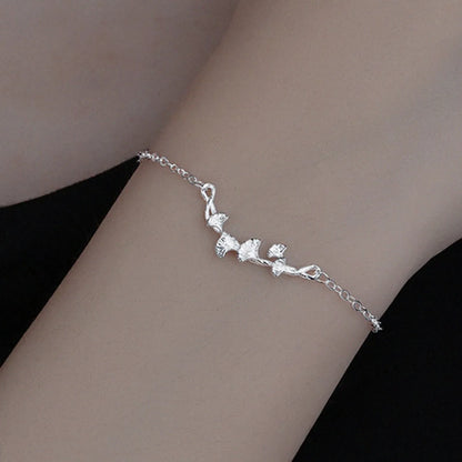 Simple New Style Ginkgo Leaf Pendant Alloy Bracelet