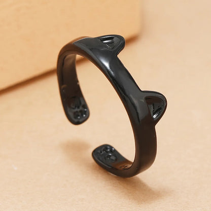 Simple Open Cat Fashion Creative Acrylic Alloy Ring