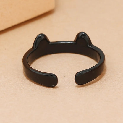 Simple Open Cat Fashion Creative Acrylic Alloy Ring