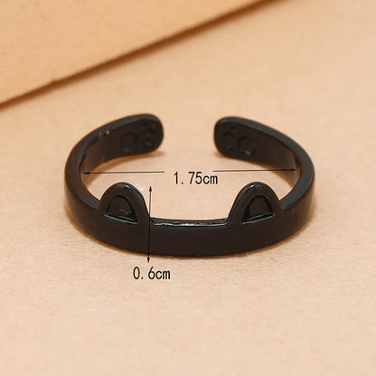 Simple Open Cat Fashion Creative Acrylic Alloy Ring