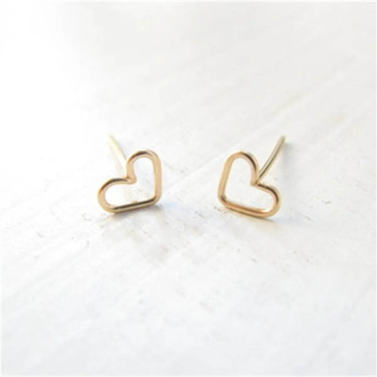 Fashion Heart Plating Alloy No Inlaid Earrings Ear Studs