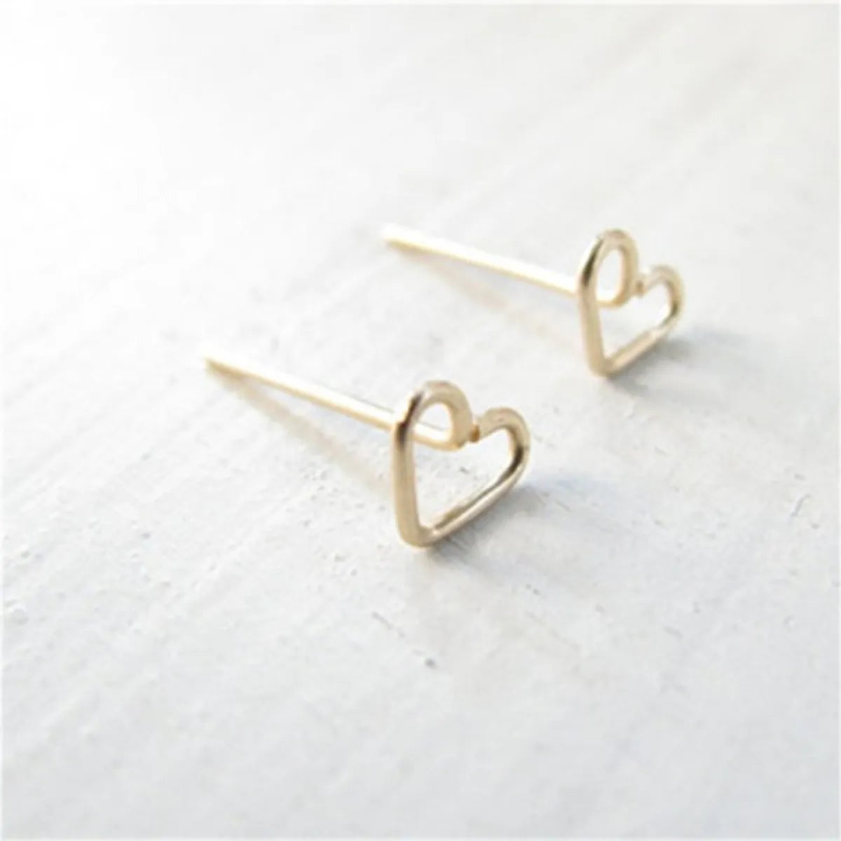 Fashion Heart Plating Alloy No Inlaid Earrings Ear Studs