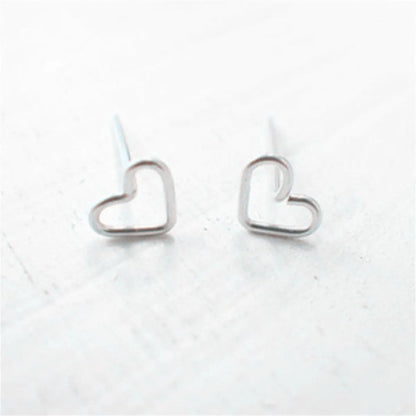 Fashion Heart Plating Alloy No Inlaid Earrings Ear Studs