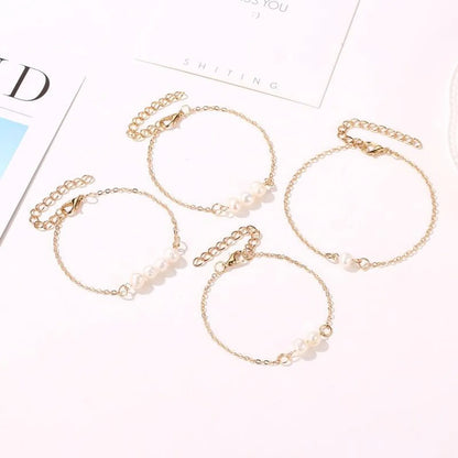 Simple Beads Alloy Bracelet Nhdp145297