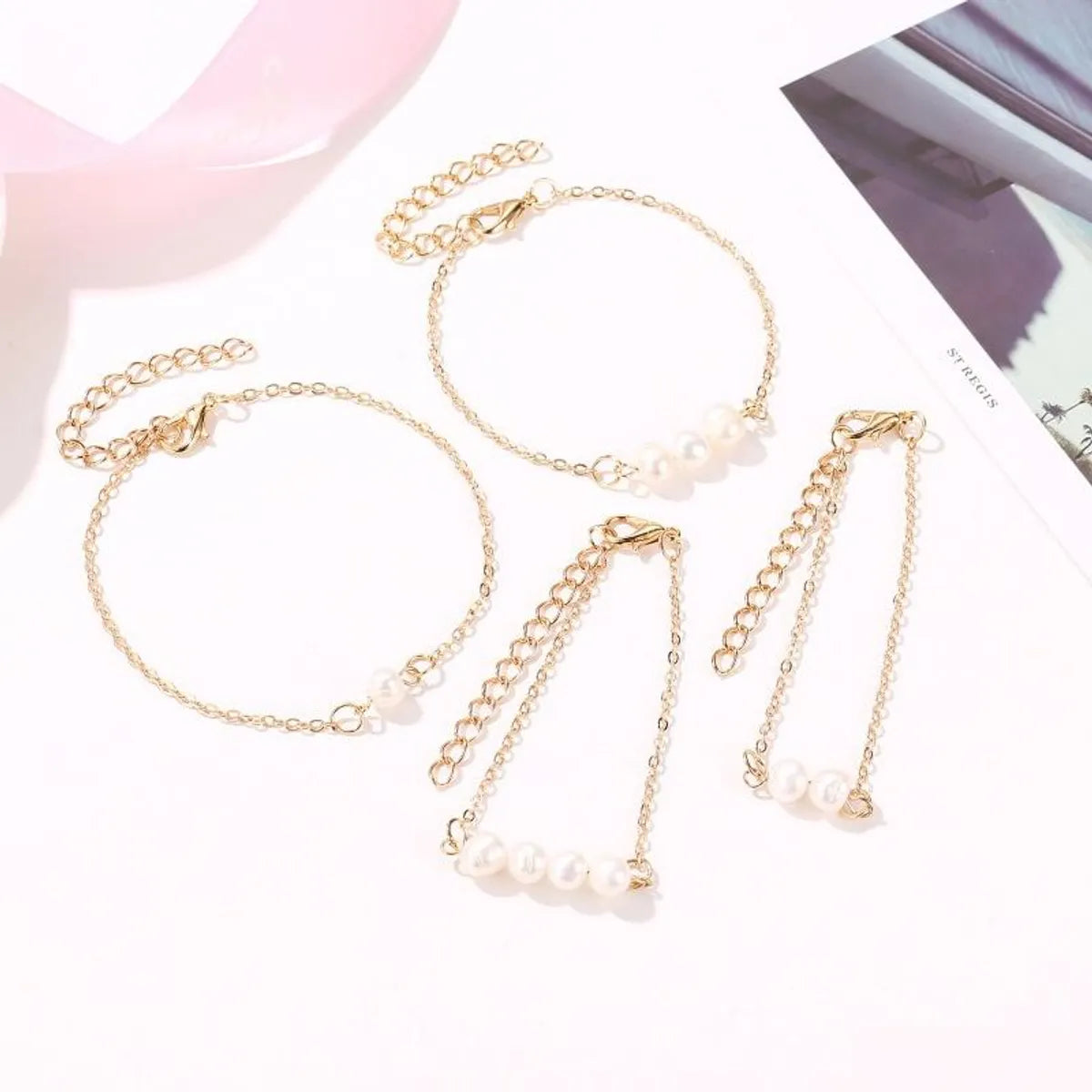 Simple Beads Alloy Bracelet Nhdp145297