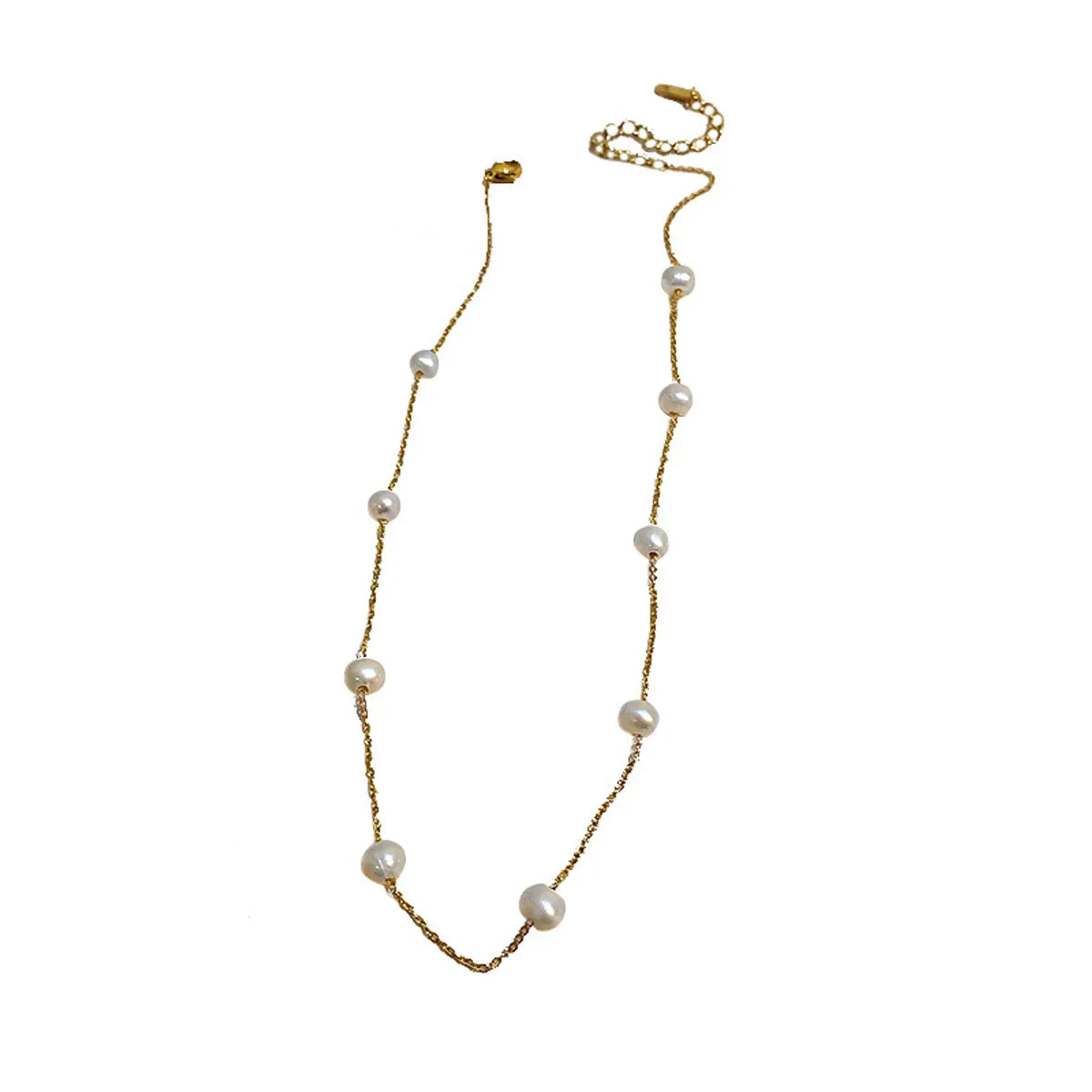 Simple Pearl Beaded Chain Fashion Necklace