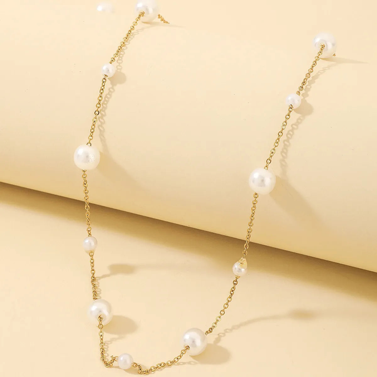 Simple Pearl Beaded Chain Fashion Necklace