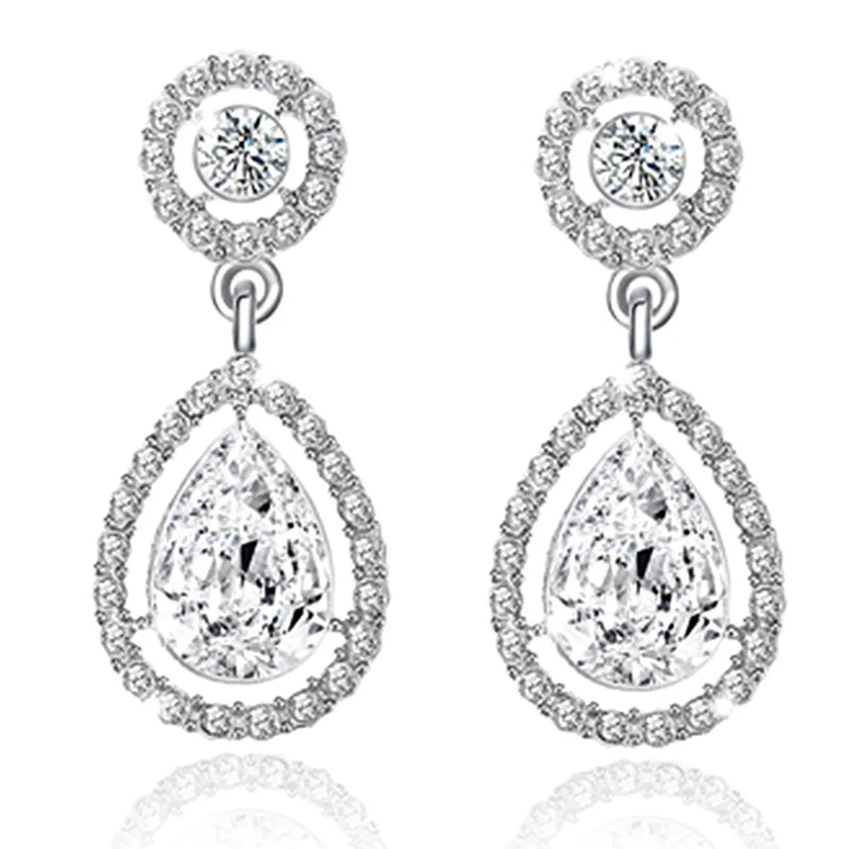 Simple Personality Diamond-studded Water Drop Long Earrings