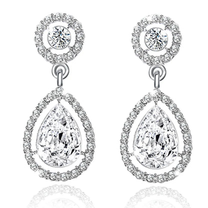 Simple Personality Diamond-studded Water Drop Long Earrings