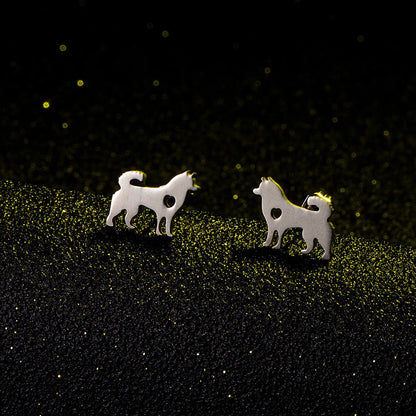 Simple Puppy Alloy Earrings Wholesale