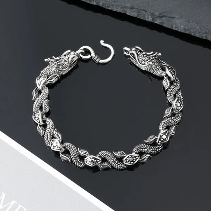 Simple Retro Geometric Dragon-Shaped Metal Hip-Hop Bracelet Wholesale