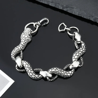 Simple Retro Geometric Dragon-Shaped Metal Hip-Hop Bracelet Wholesale